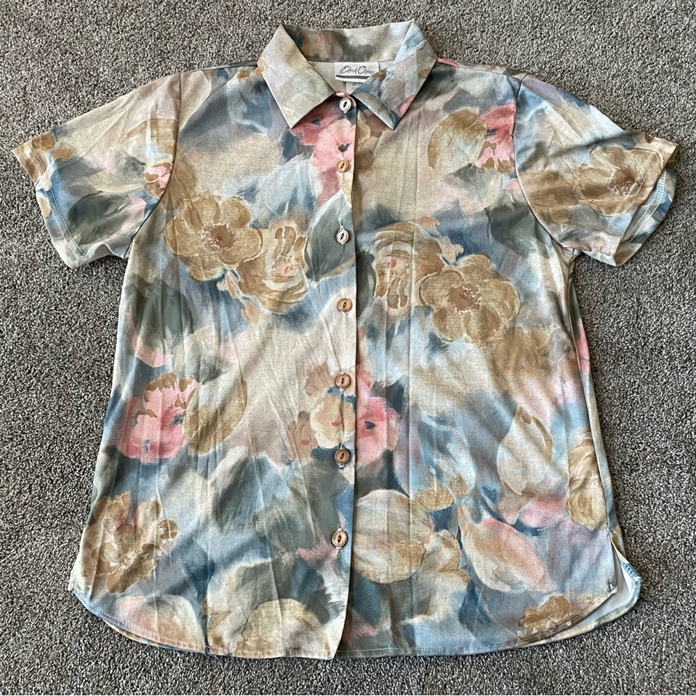 Vintage 90s Bend Over Polyester button up shirt Medium